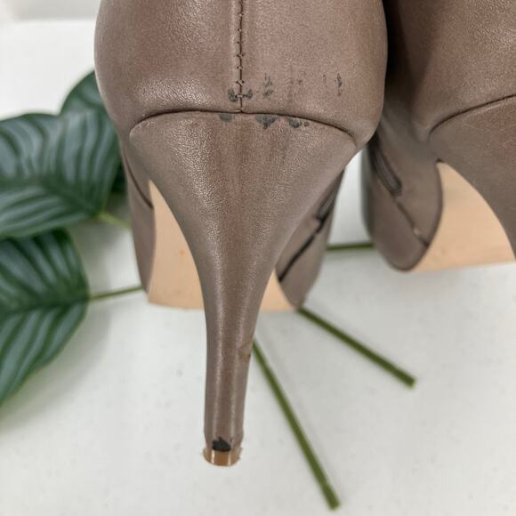 Madden Girl Gray Side Zip Buckle Peep Toe Stiletto Heel Ginny Ankle Bootie Shoes - Picture 9 of 12